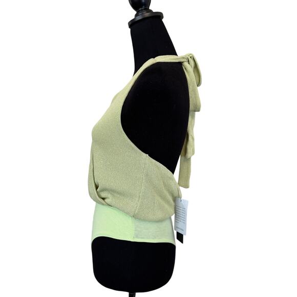 New LULU’S Women's Destinations Light Green Faux-Wrap Halter Bodysuit Size XS - Picture 7 of 11